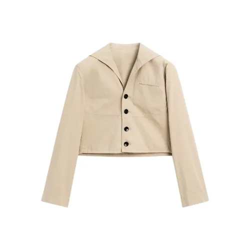 Massimo Dutti Куртки и Пальто Женские Экрю