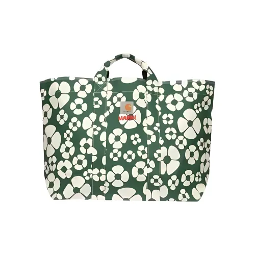 MARNI Cotton Тоут Сумка Сумка для покупок Сумка Обычная Женская Зеленая Белая