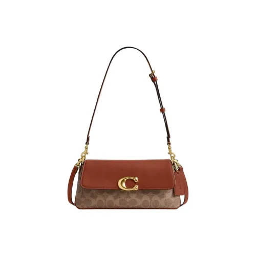 COACH Jet Кожа Портативная Сумка через плечо Сумка на плечо Средняя Женская Коричневая