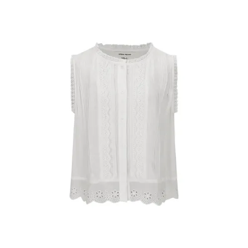 URBAN REVIVO Boho Style Рубашка Женская Натуральный Белый