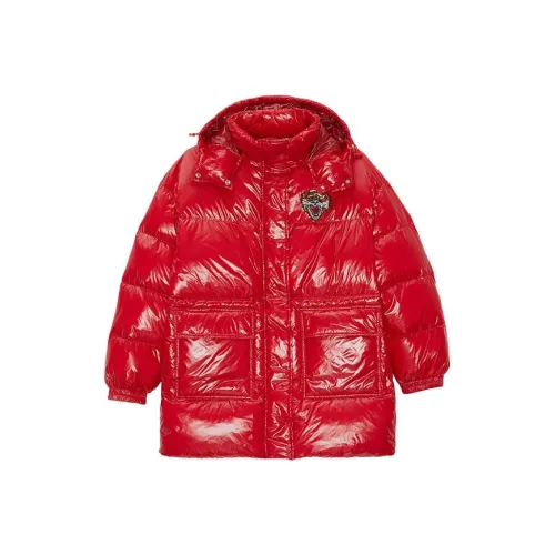 Ed Hardy Пуховик Женский Теплый Неон Розовый Красный