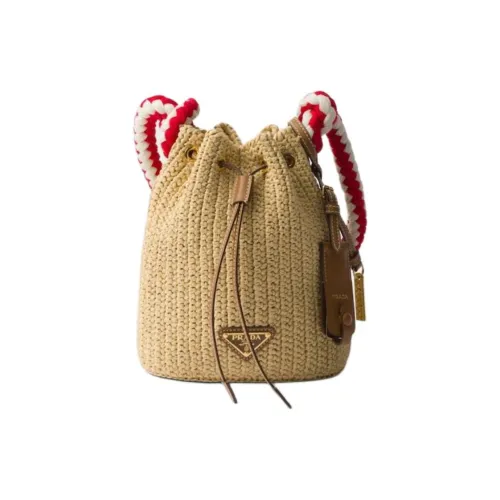 PRADA Вискоза Ведрообразная Сумка Сумка через плечо Мини Женский Естественный