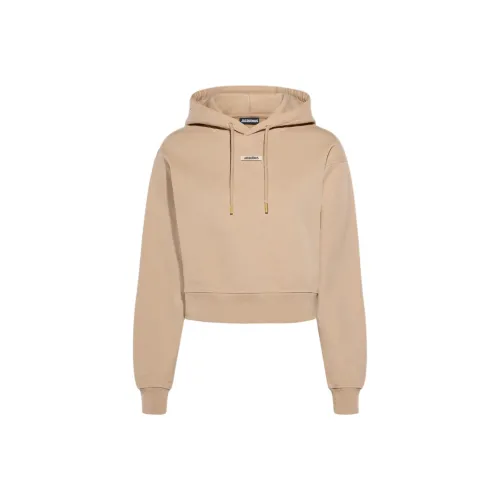 Jacquemus SS24 Grosgrain Логотип Толстовка Толстовка Женская Бежевая Светлая Умбра