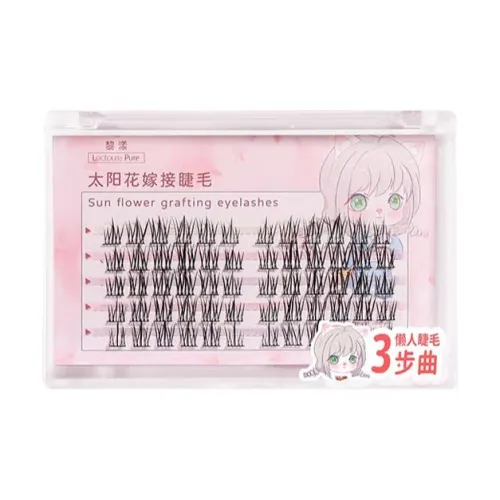 LEOUEANR Подсолнух Накладные ресницы Один Кластер 60 Кластеров