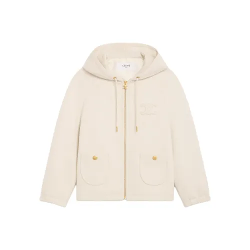 CELINE Triomphe SS25 Куртки Пальто Женские Айвори