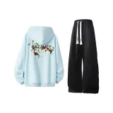 Худи Glacier Blue + Черные штаны