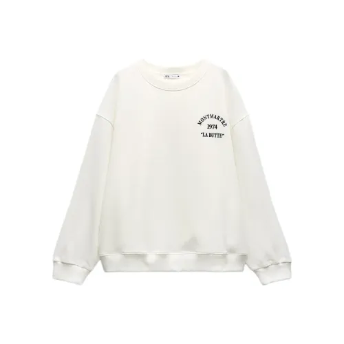ZARA Белый Женские Свитшоты