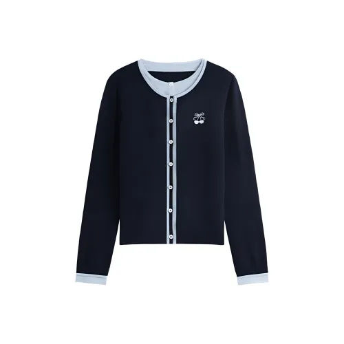 FANSILANEN Длинный рукав Трикотаж Женский Темно-синий