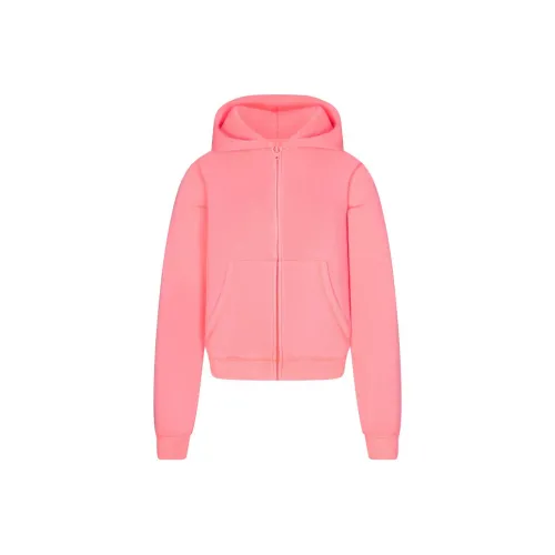 SKIMS Модал French Terry Классический ZIP UP Толстовка Толстовка Женские Коралловый Coral