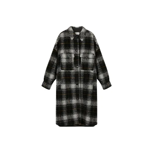 ISABEL MARANT Черное/Белое Женское Пальто
