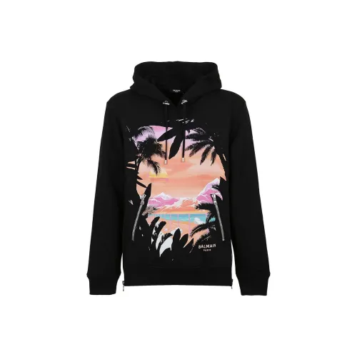 BALMAIN Черные Мужские Свитшоты