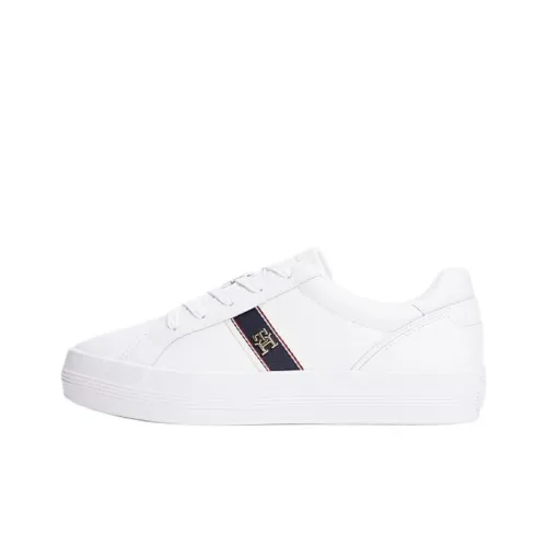 Tommy Hilfiger TH Monogram Low Топ Кроссовки для скейтбординга Женские Белые