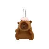 Розовый цветок Капибара + Нитка с бусинами