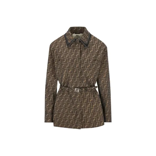 FENDI FW24 Куртки и пальто Женские Коричневый