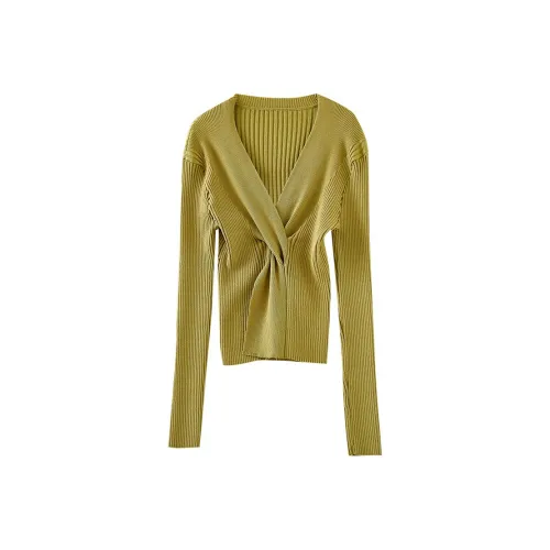 OUNIXUE Трикотаж Женский Осенний Зеленый