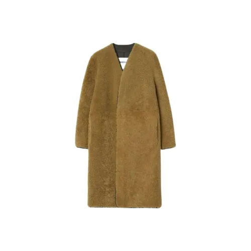 Burberry Мшисто-зеленое Женское Пальто