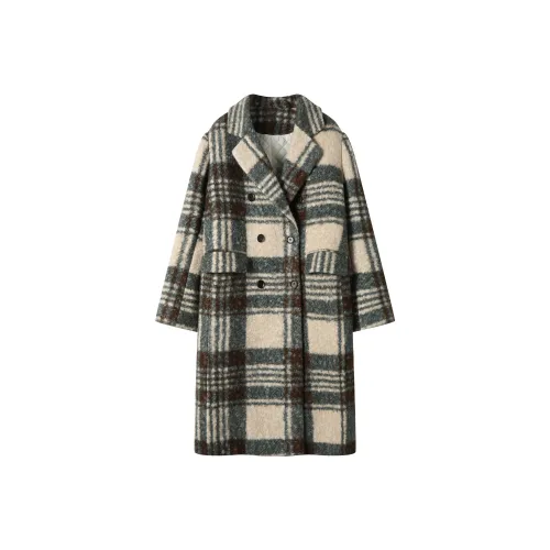 Les Fortes Пальто Женское Светло-Синий Коричневый