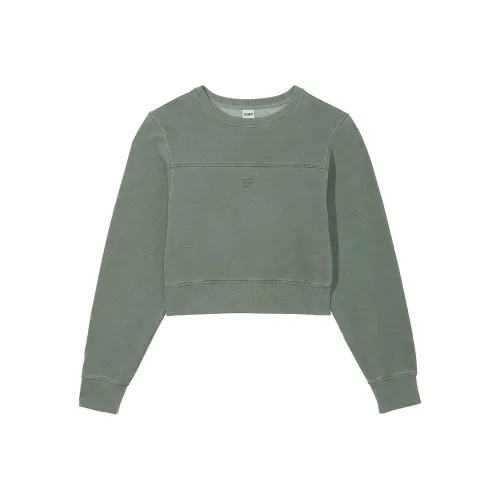 Victoria's Secret Плющ Розовый FLEECEYOKESEAMCREW Толстовка Свежий Лес Толстовка Женская Лесной Зеленый