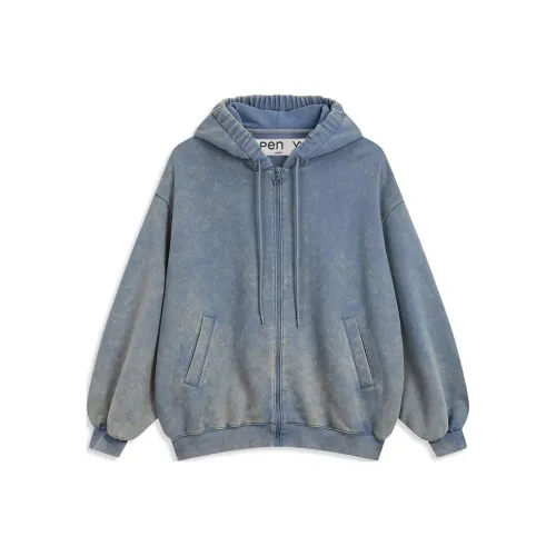 OPEN YY Широкий Box Hoodie Толстовка Унисекс Синий Синий