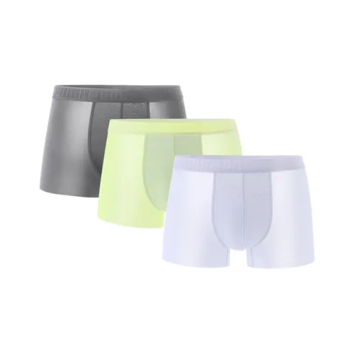 PUMA Трусы Мужские 3 упаковки Серебряный Серый Светло-зеленый