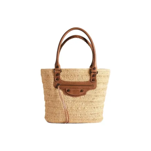 Balenciaga Le City Raffia с овечьей кожей корзина-сумка сумка через плечо маленькая сумка женская