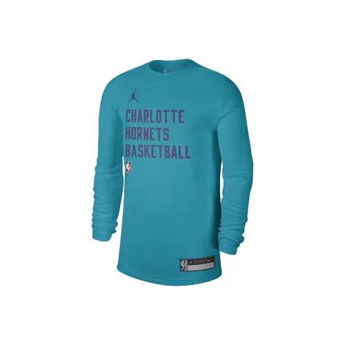 Джордан x NBA Charlotte Hornets BRAND Футболка Унисекс Павлиний Синий