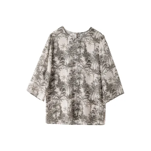 To the west Кокосовая пальма Flower Женские Рубашки