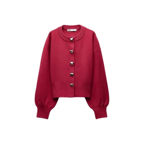 ZARA Valentine's Day Collection Красный Женские Трикотаж