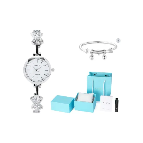 AIVN Rhinestone Embellished Кварцевый механизм Сплав Ремешок Часы Женские часы Белый циферблат