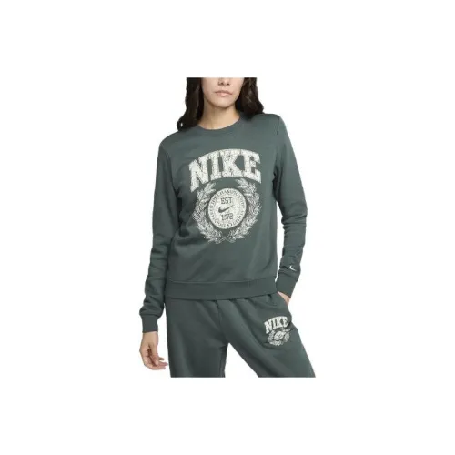 NIKE Винтажный зеленый Женские Свитшоты
