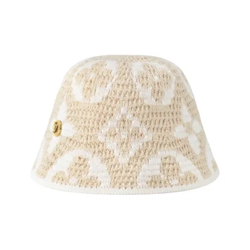 LOUIS VUITTON Хлопок Металл Шляпы ведра Женские Бежевый
