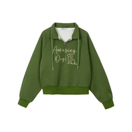 FAWENXIANGZI Толстовка Женская Авокадо Зеленый