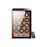 12 отделений для часов  
Внешняя сторона: угольный  
Внутренняя одежда: коричневый  
Контроль прикосновений  
Регулировка (замок отпечатка пальца)