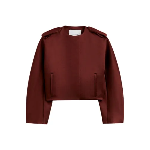 SCANLAN THEODORE Satin COCOON Рукав Куртка Куртки Пальто Женские Бордовый Бордовый