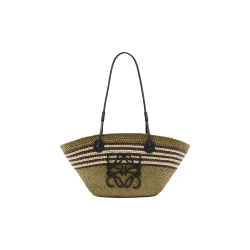 LOEWE Anagram Basket Пальмовый лист Сумка через плечо Маленькая Женская Темно-хаки