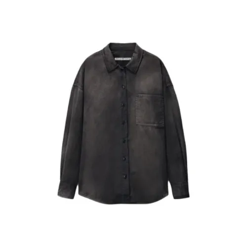 Alexander Wang OVERSIZED Рубашка из хлопковой саржи Женская Черная