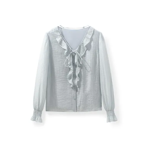 LUYOUYE Синие Женские Рубашки