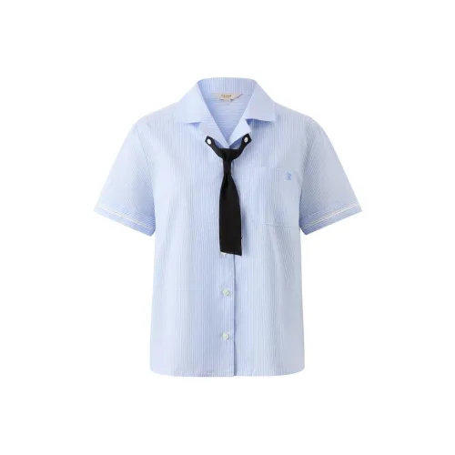 E.land Рубашка Женская Светло-Синяя 51 L Синий