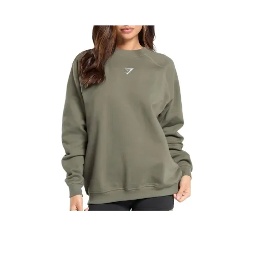 GYMSHARK Тренировки OVERSIZED Флис Толстовка Женская Основная Зеленая
