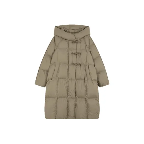 IHIMI Пуховик Женский Серый Горошек Зеленый