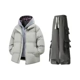 Серое пальто + серые штаны