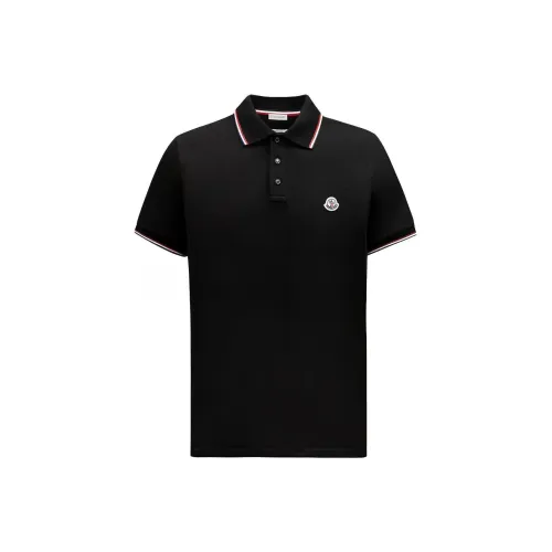 Moncler SS24 Мужское Поло Черное