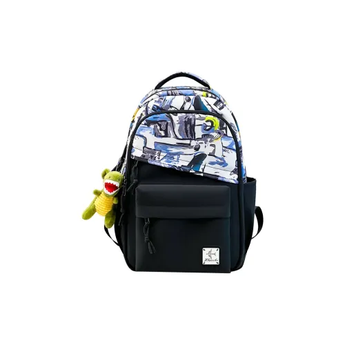 Three Ducklings Нейлон Рюкзак Стандартный Мужской Желтый Синий Зеленый