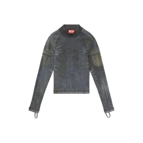 DIESEL FW24 Свитшот Женский Серый Синий