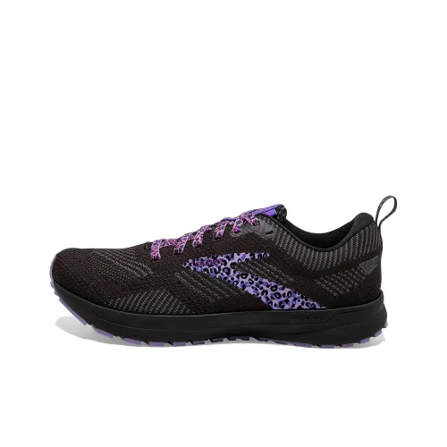 Brooks Revel 5 Slip-Resistant Abrasion-Resistant Low-Top Беговые кроссовки Женские Черные
