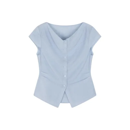 Mo Han Yi Mei Рубашка Женская Небесно-голубая