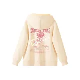 [Thickened и с флисовой подкладкой] Молочный Белый (Большой Градиент Розовый Логотип на спине)