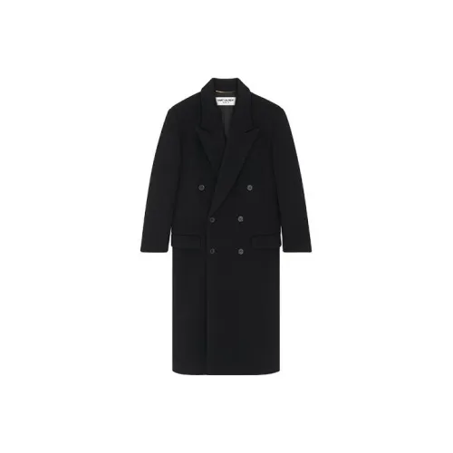 SAINT LAURENT Пальто Женское Темно-черное