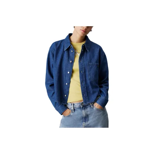 CALVIN KLEIN Рубашка Европейская версия Женская Ярко-синяя