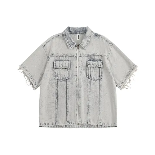 YPUT Промытый синий Унисекс Рубашки